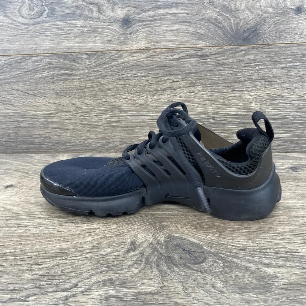 Nike Air Presto Sneakers Youth 5Y Black Triple Black Mesh Low Top 833875-003